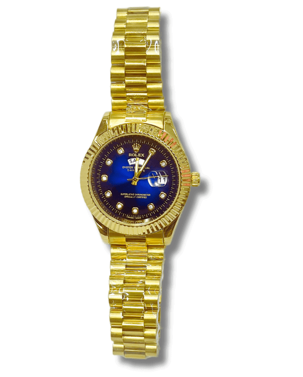 Rolex Oyster Perpetual Day Date Blue Dial & Golden Chain Belt