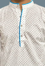 White Cotton Panjabi semi fitted