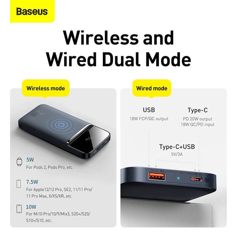 Baseus 20W Magnetic Wireless Power Bank 10000mAh: