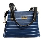 Ladies Casual Bag Navy Blue Stripe Color