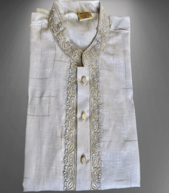 Indian Cotton White Panjabi For Men semi fitted