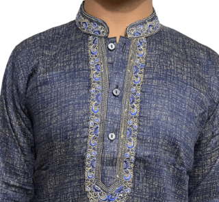 Cotton embroidery panjabi fitted